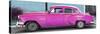 Cuba Fuerte Collection Panoramic - Beautiful Retro Pink Car-Philippe Hugonnard-Stretched Canvas