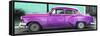 Cuba Fuerte Collection Panoramic - Beautiful Retro Purple Car-Philippe Hugonnard-Framed Stretched Canvas