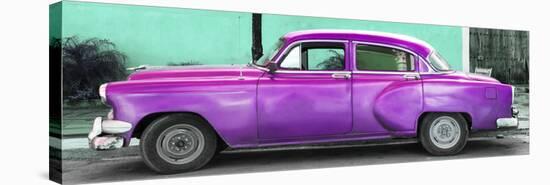 Cuba Fuerte Collection Panoramic - Beautiful Retro Purple Car-Philippe Hugonnard-Stretched Canvas