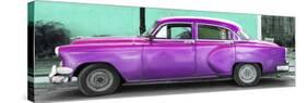 Cuba Fuerte Collection Panoramic - Beautiful Retro Purple Car-Philippe Hugonnard-Stretched Canvas