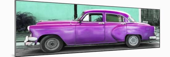 Cuba Fuerte Collection Panoramic - Beautiful Retro Purple Car-Philippe Hugonnard-Mounted Photographic Print