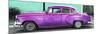 Cuba Fuerte Collection Panoramic - Beautiful Retro Purple Car-Philippe Hugonnard-Mounted Photographic Print