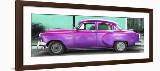 Cuba Fuerte Collection Panoramic - Beautiful Retro Purple Car-Philippe Hugonnard-Framed Photographic Print