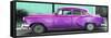 Cuba Fuerte Collection Panoramic - Beautiful Retro Purple Car-Philippe Hugonnard-Framed Stretched Canvas