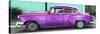 Cuba Fuerte Collection Panoramic - Beautiful Retro Purple Car-Philippe Hugonnard-Stretched Canvas