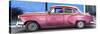 Cuba Fuerte Collection Panoramic - Beautiful Retro Red Car-Philippe Hugonnard-Stretched Canvas