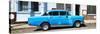 Cuba Fuerte Collection Panoramic - Blue Car-Philippe Hugonnard-Stretched Canvas