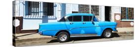 Cuba Fuerte Collection Panoramic - Blue Car-Philippe Hugonnard-Stretched Canvas