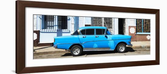 Cuba Fuerte Collection Panoramic - Blue Car-Philippe Hugonnard-Framed Photographic Print