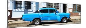 Cuba Fuerte Collection Panoramic - Blue Car-Philippe Hugonnard-Mounted Photographic Print