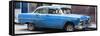 Cuba Fuerte Collection Panoramic - Blue Chevy-Philippe Hugonnard-Framed Stretched Canvas