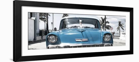 Cuba Fuerte Collection Panoramic - Blue Chevy-Philippe Hugonnard-Framed Photographic Print