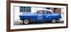 Cuba Fuerte Collection Panoramic - Blue Pontiac 1953 Original Classic Car-Philippe Hugonnard-Framed Photographic Print