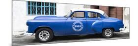 Cuba Fuerte Collection Panoramic - Blue Pontiac 1953 Original Classic Car-Philippe Hugonnard-Mounted Photographic Print
