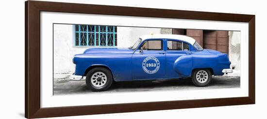 Cuba Fuerte Collection Panoramic - Blue Pontiac 1953 Original Classic Car-Philippe Hugonnard-Framed Photographic Print