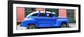 Cuba Fuerte Collection Panoramic - Blue Vintage Car-Philippe Hugonnard-Framed Photographic Print