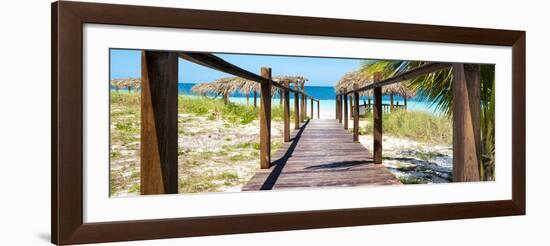 Cuba Fuerte Collection Panoramic - Boardwalk on the Beach-Philippe Hugonnard-Framed Photographic Print