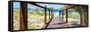 Cuba Fuerte Collection Panoramic - Boardwalk on the Beach-Philippe Hugonnard-Framed Stretched Canvas