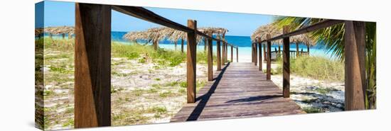 Cuba Fuerte Collection Panoramic - Boardwalk on the Beach-Philippe Hugonnard-Stretched Canvas