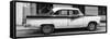 Cuba Fuerte Collection Panoramic BW - American Classic Car in Havana II-Philippe Hugonnard-Framed Stretched Canvas