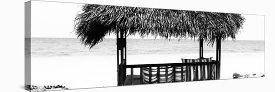 Cuba Fuerte Collection Panoramic BW - Beach Hut II-Philippe Hugonnard-Stretched Canvas