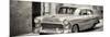 Cuba Fuerte Collection Panoramic BW - Beautiful Classic American Car-Philippe Hugonnard-Mounted Photographic Print