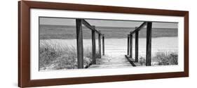 Cuba Fuerte Collection Panoramic BW - Boardwalk on the Beach II-Philippe Hugonnard-Framed Photographic Print