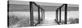 Cuba Fuerte Collection Panoramic BW - Boardwalk on the Beach II-Philippe Hugonnard-Stretched Canvas