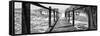 Cuba Fuerte Collection Panoramic BW - Boardwalk on the Beach-Philippe Hugonnard-Framed Stretched Canvas