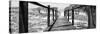 Cuba Fuerte Collection Panoramic BW - Boardwalk on the Beach-Philippe Hugonnard-Stretched Canvas