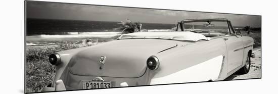 Cuba Fuerte Collection Panoramic BW - Cabriolet Classic Car-Philippe Hugonnard-Mounted Photographic Print