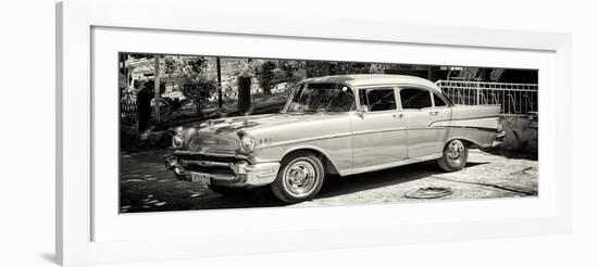 Cuba Fuerte Collection Panoramic BW - Classic Car in Vinales-Philippe Hugonnard-Framed Photographic Print