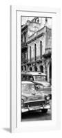 Cuba Fuerte Collection Panoramic BW - Classic Cars in Havana II-Philippe Hugonnard-Framed Photographic Print