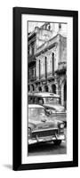 Cuba Fuerte Collection Panoramic BW - Classic Cars in Havana II-Philippe Hugonnard-Framed Photographic Print