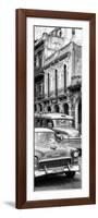 Cuba Fuerte Collection Panoramic BW - Classic Cars in Havana II-Philippe Hugonnard-Framed Photographic Print