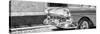 Cuba Fuerte Collection Panoramic BW - Close-up of Classic Car-Philippe Hugonnard-Stretched Canvas