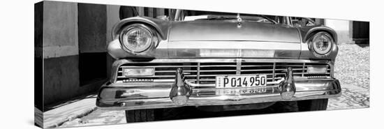 Cuba Fuerte Collection Panoramic BW - Close-up of Old Classic Car II-Philippe Hugonnard-Stretched Canvas