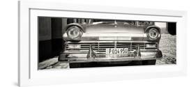 Cuba Fuerte Collection Panoramic BW - Close-up of Old Classic Car-Philippe Hugonnard-Framed Photographic Print