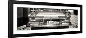 Cuba Fuerte Collection Panoramic BW - Close-up of Old Classic Car-Philippe Hugonnard-Framed Photographic Print