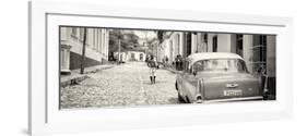 Cuba Fuerte Collection Panoramic BW - Colorful Street Scene in Trinidad-Philippe Hugonnard-Framed Photographic Print