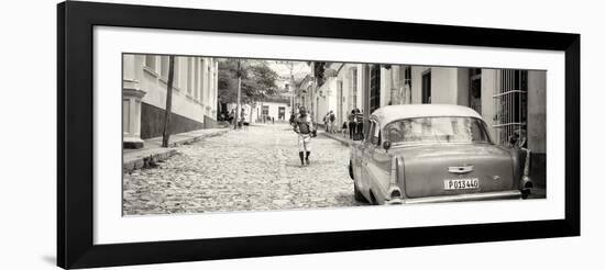 Cuba Fuerte Collection Panoramic BW - Colorful Street Scene in Trinidad-Philippe Hugonnard-Framed Photographic Print