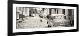 Cuba Fuerte Collection Panoramic BW - Colorful Street Scene in Trinidad-Philippe Hugonnard-Framed Photographic Print