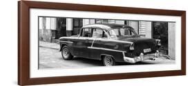 Cuba Fuerte Collection Panoramic BW - Cuban Classic Car in Havana II-Philippe Hugonnard-Framed Photographic Print