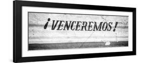 Cuba Fuerte Collection Panoramic BW - Cuban Facade "Venceremos!"-Philippe Hugonnard-Framed Photographic Print