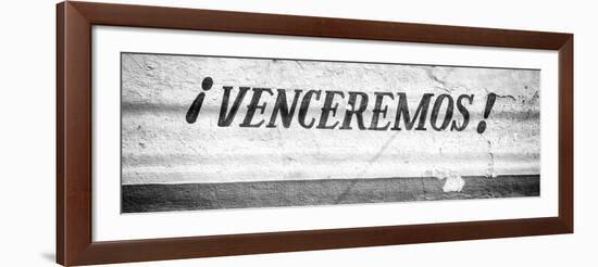 Cuba Fuerte Collection Panoramic BW - Cuban Facade "Venceremos!"-Philippe Hugonnard-Framed Photographic Print