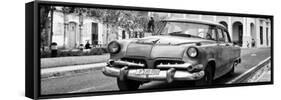 Cuba Fuerte Collection Panoramic BW - Cuban Retro Car II-Philippe Hugonnard-Framed Stretched Canvas