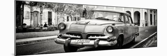 Cuba Fuerte Collection Panoramic BW - Cuban Retro Car-Philippe Hugonnard-Mounted Photographic Print