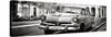 Cuba Fuerte Collection Panoramic BW - Cuban Retro Car-Philippe Hugonnard-Stretched Canvas