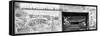 Cuba Fuerte Collection Panoramic BW - Cuban Street Advertising-Philippe Hugonnard-Framed Stretched Canvas