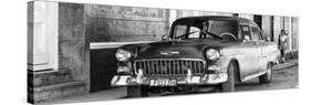 Cuba Fuerte Collection Panoramic BW - Cuban Street Scene II-Philippe Hugonnard-Stretched Canvas